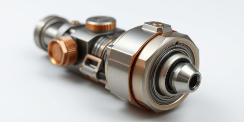 Futuristic Metal Device Precision Engineering Tech Gadget Industrial Design