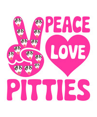 Peace Love Pitties Pitbull T-Shirt