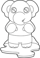 Elephant Boxer Boxing gloves Boxing Animal Vector Graphic Art Illustration