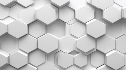 Naklejka premium Gray 3D hexagonal pattern creates a mesmerizing background that evokes modern design and artistic elegance in a sleek, minimalistic style