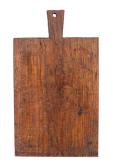 Old cutting board isolated on white background.