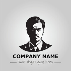 a man silhouette black and white for logo company vector image