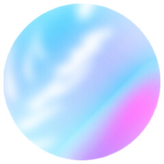 blue watercolour ball, rainbow colours.