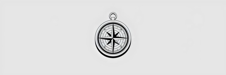 Modern compass illustration with sleek needle on white background &ndash; Suitable for travel branding, business strategy, or directional concepts.