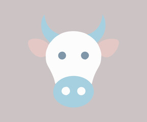 Bull head silhouette. Bull icon vector, filled flat sign, Symbol, logo illustration