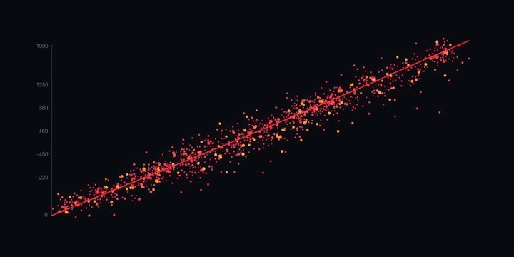 Scatter Plot Data Visualization Red Orange Dots Trend Line Graph