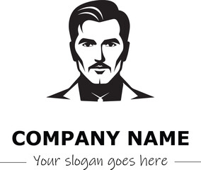 a man silhouette black and white for logo company vector image