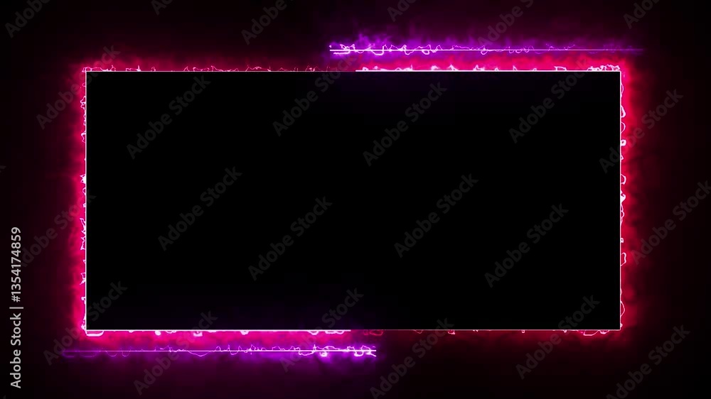 Aufkleber abstract glowing neon rectangle border frame in the shape rectangle glowing .