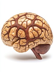 Obraz premium Detailed Human Brain Anatomical Model: Intricate Neural Pathways and Brain Structure