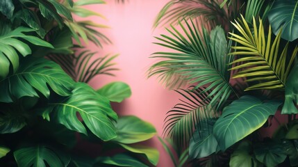 Palm leaves background 