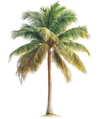 Obraz premium Palm tree isolated on white background, vibrant and lush