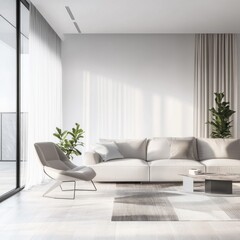 Luxury Living Room. Elegant Interior with Sophisticated Decor, Stylish Furniture, and Warm Ambiance. Interior Design and Real Estate Concept with Copy Space. Real Estate and Home Decor Concept.