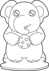 Elephant Cookie Animal Vector Graphic Art Illustration