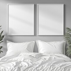 Cozy bedroom scene featuring a bed dressed with soft white sheets and pillows for a relaxing atmosphere