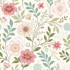 seamless pattern with flowers