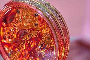 Intricate beauty of a handcrafted jewelry watch mechanism captured in vibrant macro detail