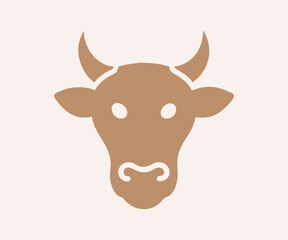 Bull head silhouette. Bull icon vector, filled flat sign, Symbol, logo illustration