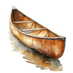 A Canoe, watercolor illustration vector, high quality, isolated on a white background.