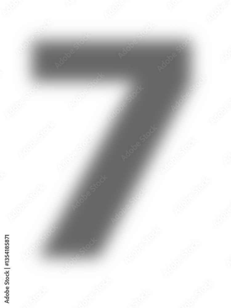Aufkleber transparent number seven shadow, casting geometric design overlay for mathematical and counting grap