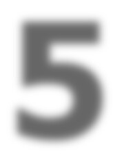 Number five with soft blurred drop shadow on transparent background, ideal for graphic design and creative projects