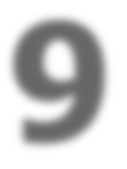 Blurred dark shadow of number nine with transparent background, ideal for overlay effects