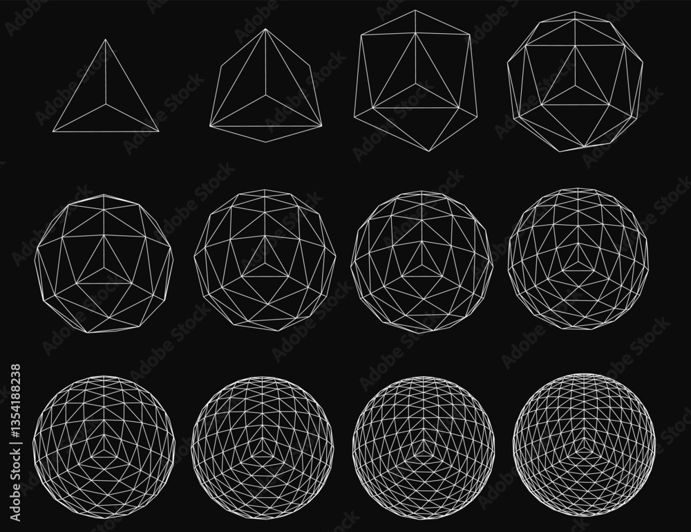 Poster a series of images of different shapes, including triangles and circles, are shown in a row. the sha