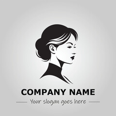 a woman silhouette black and white for logo company vector image
