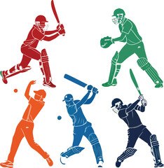 Obraz premium Cricket player silhouette
