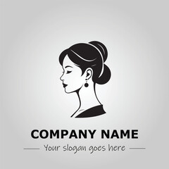 a woman silhouette black and white for logo company vector image