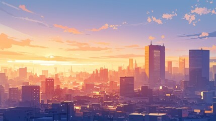 Fototapeta premium wallpaper background big city view 