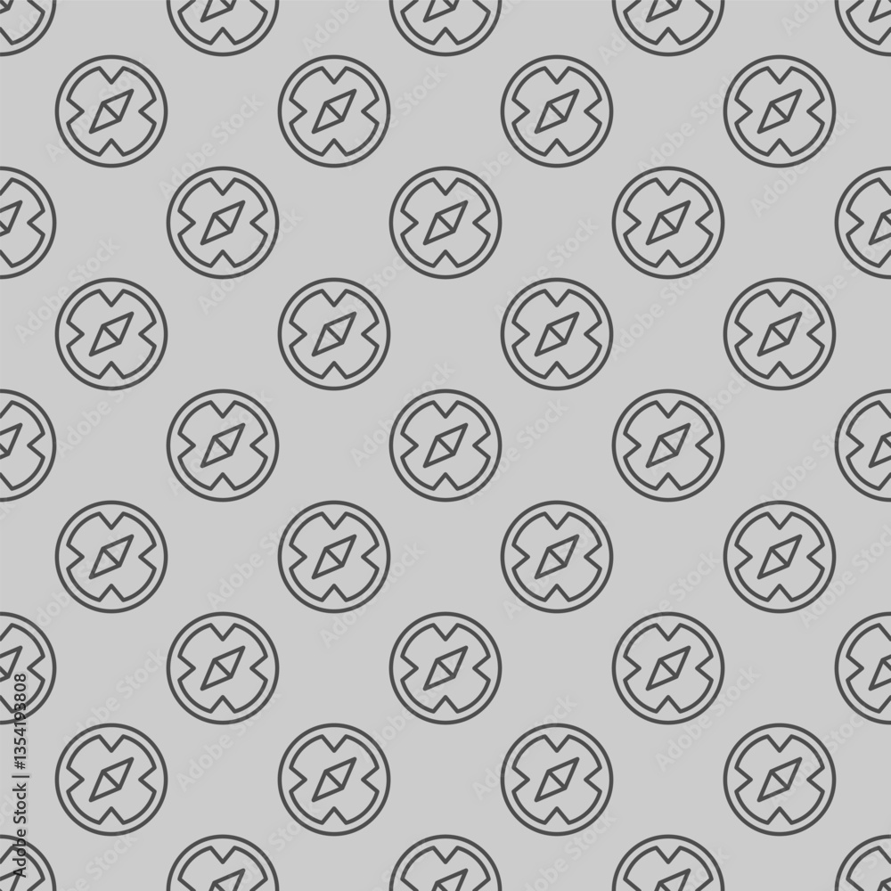 Poster nautical compass line seamless pattern, marine navigation theme. vector graphics. compass tool, wayf