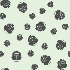 Nautical vessel solid seamless pattern, marine port theme. Vector graphics. Cruise ship, sea water transport sign background, filled with glyphs icon.