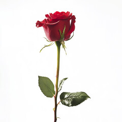Fototapeta premium Red rose isolated on white background, showcasing its elegance