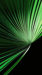 Obraz premium Vibrant Green Minimalist Vector Art with Radiant Palm Leaf Design