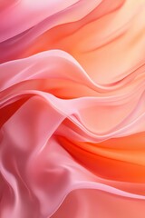 Obraz premium Silk Waves of Color: Delicate folds of vibrant silk cascade in a captivating display of color, where soft pinks meet fiery oranges in a dance of light and shadow.