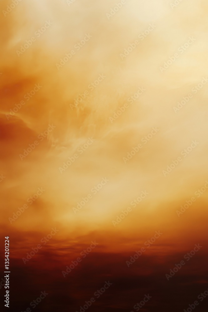 Poster abstract sunset cloudscape: an atmospheric, abstract photograph capturing the fiery hues of a sunset