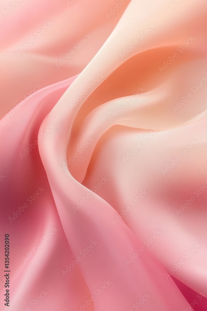 Poster ethereal silk swirls: a close-up view of delicate, flowing silk fabric, showcasing the subtle blend 