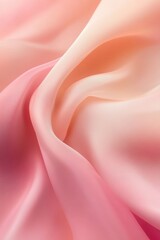 Obraz premium Ethereal Silk Swirls: A close-up view of delicate, flowing silk fabric, showcasing the subtle blend of peach and pink hues, creating a mesmerizing visual display of softness and elegance. 