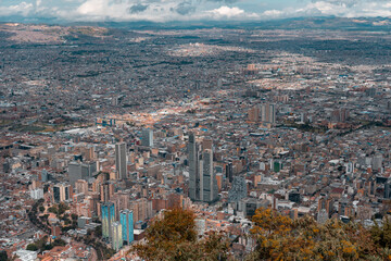 Aerial perspective of Bogotá, Colombia