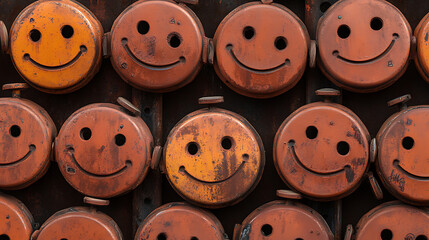 Fototapeta premium Rusty Smiley Faces Wall Art