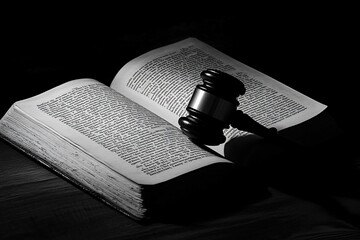Fototapeta premium Gavel and Antique Book