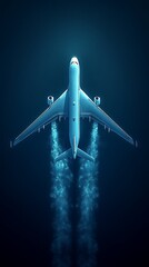 Overhead view depicts an aircraft in the upper atmospheric space