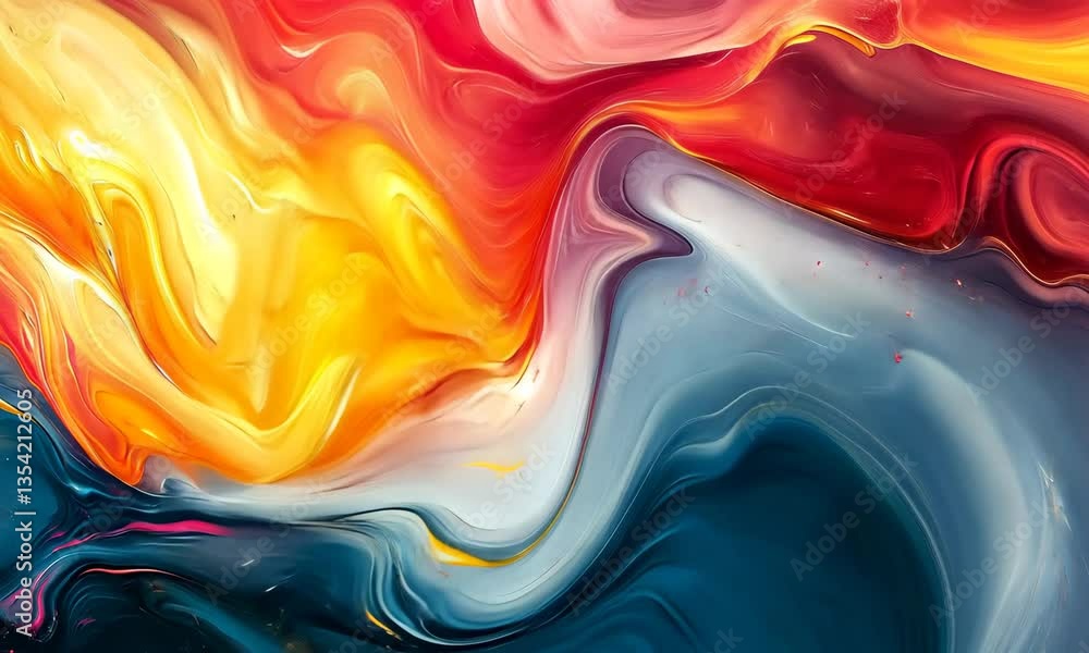 Aufkleber abstract liquid background with vibrant swirling colors creating dynamic movement