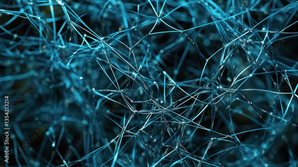 Aufkleber abstract network pattern, teal and dark blue. network connections, complex design, possible use in t