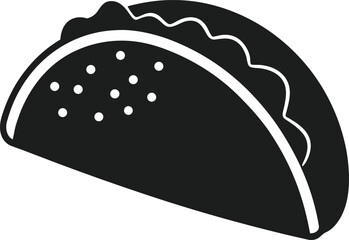 Taco Silhouette Vector – Mexican Food Icon in Black Design