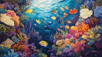 vibrant coral reef underwater scene
