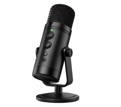 microphone condenser on transparent background