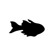 Fish sea silhouette vector
