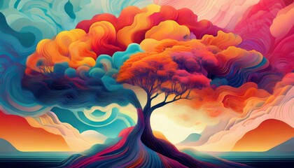 abstract representation of a colorful mindscape