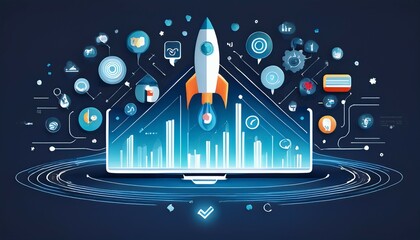 digital marketing technology ai marketing internet advertising and sales increase on network strategy and planning shopping online search engine optimisation seo smm business technology